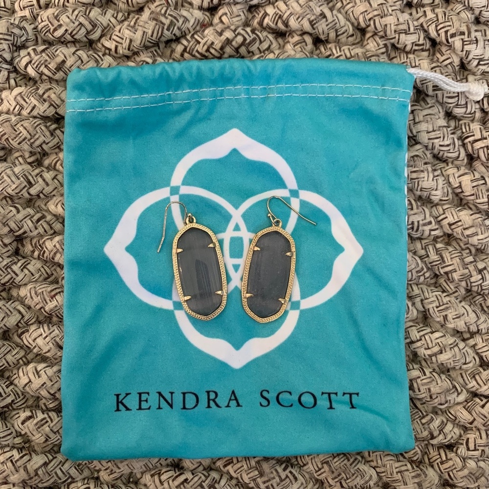 Kendra Scott Elle Gold Drop Earrings- Slate